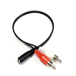 3.5 مم RCA Cable Cable Stereo Cable إلى 2 RCA Male Plug Y Cable Adapter 3.5 Aux Socket Connector لأسلاك سماعات الرأس