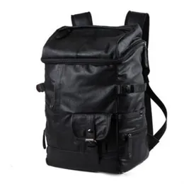Balca de marca inteira Mens de grande capacidade de grande capacidade Backpack de couro britânico Retro Leisure Backpack Backpack de couro ao ar livre de viagem