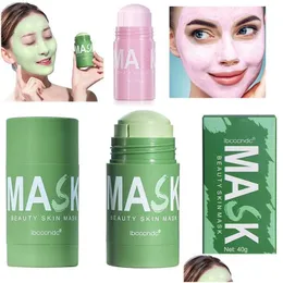 Other Skin Care Tools Green Tea Rose Cleansing Solid Mask Purifying Clay Stick Masks Oil Control Antiacne Eggplant Face Drop Deliver Dhbcc