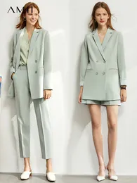 Женские брюки с двумя частями амий минимализм весна женский офис леди -пиджак женщины vneck tanks женские брюки женские шорты, продаваемые отдельно блейзеры 12060909 230220