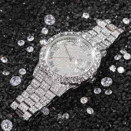 Мужские часы Full Diamond Высокое качество Iced Out Watch Новая мода Хип-хоп Панк Золото Серебро Watch300T