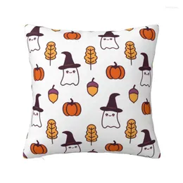 Pillow Ghost Cartoon Pattern Halloween Horror Pumpkin Cover Sofa Living Room Square Throw Case 45x45