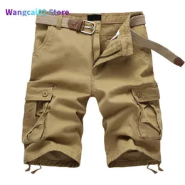 Męskie szorty męskie krótkie krótkie spodnie Mężczyzn Multi Pocket Military Cargo Męskie bawełniane khaki mens taktyczne krótkie spodnie 29-44 Brak paska 022023h
