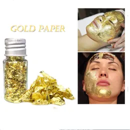 Foglio di carta per lamina d'oro 24 carati Foglio per maschera facciale di lusso anti-invecchiamento Sbiancamento schiarente Maschera per il viso idratante profonda