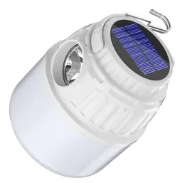 Solar Camping Lamp LED Lantern ficklampan bärbar utomhus USB -laddningsbar sökljus camping hängande akut lyktor lampor powerbank