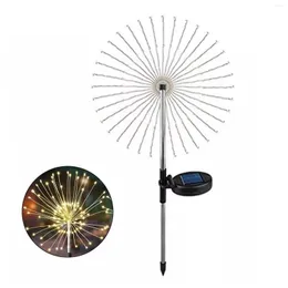 Romantic Outdoor Waterproof Energy Saving Pathway 90 LED Gift 2 Modes Solar Firework Light Garden Decor Ground Stake Auto On Off