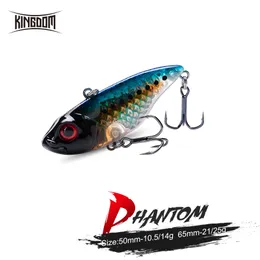 Fishing Hooks Kingdom VIB Fishing Lures Sinking Vibration Artificial Hard Baits 50mm 65mm Crankbaits Winter Ice Salt Fishing Tackle Wobblers 230220