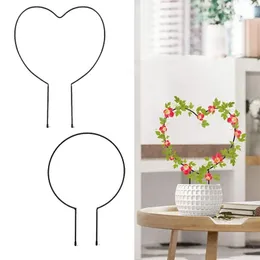 Garden Supplies Other Metal Round/Heart Shaped Plant Support Stand For DIY Potted Flower Vegetable Vine Rack Plants Climbing Holder Tool