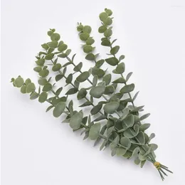 Decorative Flowers 10Pcs Artificial Stems Eucalyptus Leaves Plants Indoor Po Props Branch Christmas Party Farmhouse Holiday Ornaments