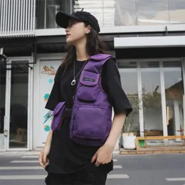 Bel çantaları yelek hip hop teçhizatı sokak kıyafeti fonksiyonel taktik kablo demeti unisex moda giyim paketi 230220