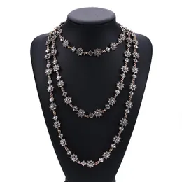 Ketten Vintage Layered Lange Kette Halsketten Anhänger Simulierte Perlen Luxus Perlen Maxi Halskette Frauen Statement BijouxChains