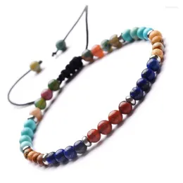 Mistura de pulseira de pedra natural de 4 mm de 4 mm de 4 mm e combinação de pulseiras de contas de moda boho para homens ou mulheres por atacado