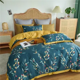 Bettwäsche-Sets aus ägyptischer Baumwolle, chinesisches seidiges Blumen-Vogel-Bettlaken, extra groß