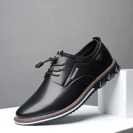 Dress Shoes Leather Men Casual Shoes Fashion Business Comfort Slip on Male Loafers Platform Work Plus Size Sapato Masculino 230220