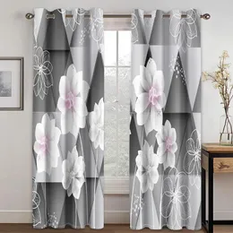 Cortina de cortina de decoração de casa moderna cortinas de geometria 3d para a cama de sala