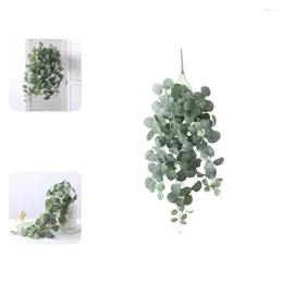 Kwiaty dekoracyjne 1 Odgałęzienie modne sztuczne rattan świeżo odporne na pogodę symulację ściany wisząca eukaliptus liście winorośli