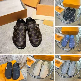 Louies Vuttion Sandal Designers Slippers COSY COMFORT Slipper Men Women Easy Sandal Flat Sandals Genuine Leather Mules Adjustable Strap Sl Luis Viton Lvse Shoe QZYY