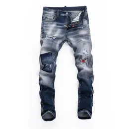 DSQ Coolguy Jeans Slim Men's Jeans Classic Fashion Man Blouss Hip Hop Rock Moto Mens Casual Designer Pants. Жесткие джинсовые джинсы DSQ2 6915