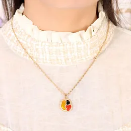 Collares colgantes Eer Corea Corea Contraste Geométrico Color Enamelo Irregular para mujeres Cadenas de oro usadas Joyas de moda