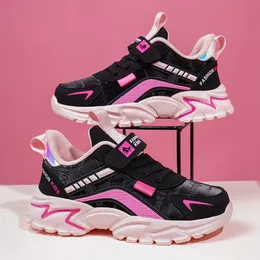 Kinder Girls Sports Mode PU Leder Kinder Schuhe Leichte süße rosa lässige laufende Tennis -Sneaker für Mädchen 230220