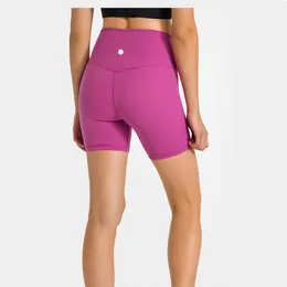 Yoga ll shorts sömlös anpassa kvinnors sport hög midja 3-poäng byxor som kör fitness gym underkläder träning leggings inuti fickan