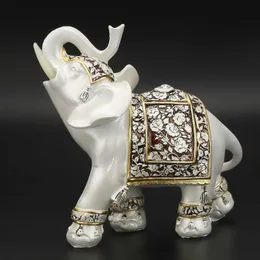 Decorative Objects Figurines Vintage Exquisite Elephant Statue Lucky Feng Shui Elegant Model Ornaments Craft Gift Home Office Decoration 230221