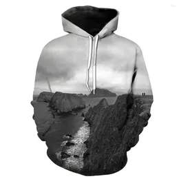 Men's Hoodies 2023 Fashion Sweatshirt Men / Women 3d Print Foggy Forest Mysterious Pattern Slim Unisex Stylish Hooded