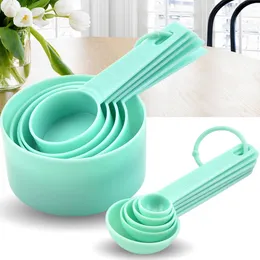 Mätverktyg 9 st multipurpose Spoons Cup Tool PP Bakning Tillbehör Plasthandtag Kök Gadgets Cake Milk Powder 230221