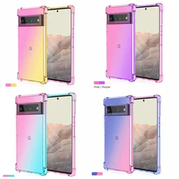 Cases For One Plus Nord CE3 5G 11 N300 N20 SE 10T 2T Nothing Phone 1 Google Pixel 7A 7 Pro LG Stylo 7 5G 1.5MM Gradient TPU Four Corners Airbag Soft Clear Shockproof Back Skin