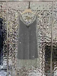 Casual Dresses Designer 23 New Spring and Summer Imitation Crystal Vest Kjol Two-Piece Triangle Dress 95JD