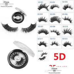 False Eyelashes 5D 25Mm Faux Mink Hair Lashes Wispy Fluffy Soft Thick Cross Hand Made Fake Extension Makeup Drop Delivery Health Beau Dh46Q