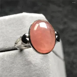 Pierścienie klastra 13x10 mm TOP Naturalny czerwony rhodochrosad Pierścień dla kobiety mężczyzny Argentyna Silver Crystal Kamień Biżuteria