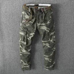 Pantalones para hombres Hombres Oto￱o Casual con Camuflaje de cintur￳n Multi-Pockets Cargo Long Fashion Couts Tooling Pantals