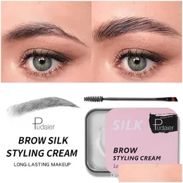 眉エンハンサーPudaier Brow Styling Cream Long Lasting Gel Makeup天然ビタミンE防水色の羽毛眉d Dhpon