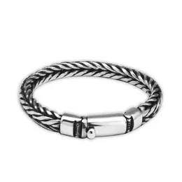 S925 Sterling Silver Retro Semplicità Fashion Trend Braccialetto tessuto a mano Gioielli da uomo Personalità Prepotente Regalo di lusso