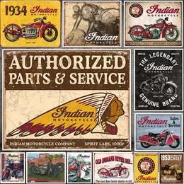 Pinturas tradicionais indianas Motor Tin Sign Classic Vintage Motorcycle Club Garagem Art Decor Iron PlateBar Cafe Metal Plaques personalizado tamanho 30X20 w01