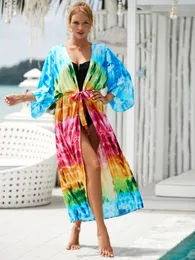 Lady Summer Designer Bikini Cover-ups Cotton Cardigan Texture Print Long Sun Protection SMOCK LXF2138 12 Color Printing Swimsuit Bikini badkl￤der Cover-up