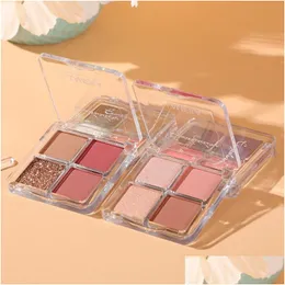 Eye Shadow Glitter 4 Colors Eyeshadow Palette Matte Shimmer Soft Touch Long Lasting Waterproof Pigmented Brighten Eyes Makeup Cosmet Dh7Ef