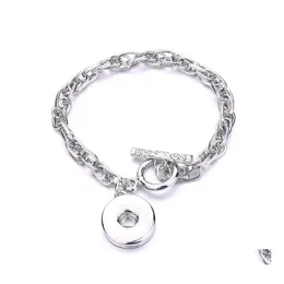 Charm Bracelets 18Mm Snap Button Bracelet Sier Gold Chian Snaps Buttons Diy Jewelry For Women Men Drop Delivery Dhy0B