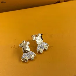 brand designer Golden Bear Earrings animal bolts diamond jewelry lovers Prom Wedding Dress line up gifts