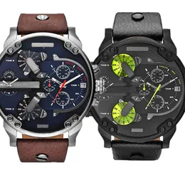 2021 Montres 50mm Men's Watch DZ7313 Banda de couro de alta qualidade Banda de luxo Rel￳gios OROLOGIO da polso190L