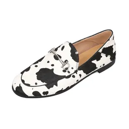 Klänningskor Flat Woman Loafers äkta läderlägenheter Slip på Mocasines Chaussures Plates Sneakers Outwear For Women 230220