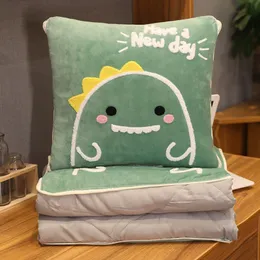 Мультфильм бросок подушка стеганое одеяло с двойным использованием плюшевого полотенца вышитое диван с складным броском подушки одеяло e06