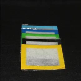 Rökande rör matkvalitet silikonmatta nonstick silikon dab mattor 1411 5cm 5 5x4 5 bho vax dab pad glasfiber mattor passerar fda lfgb test