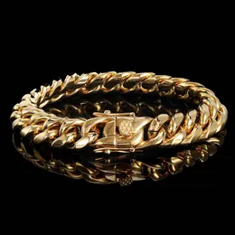 Bracelets de jóias Torneira de aço Cadeia Corrente de fivela de fivela de 14 mm 16 mm 18mm 18m Moda de pulseira de pulseira dourada de marca
