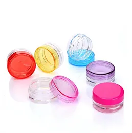 500pcs Similar mini glass jars 3g 5g empty cosmetic jars PS round bottom cream jars with multiple color for choose