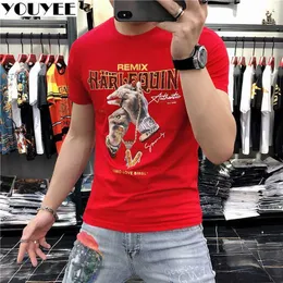 Herren T-Shirts T-Shirt Herren Rot Sommer 2022 Neue Kurzarm Mode Marke Mercerisierte Baumwolle Slim Hochwertige HipHop Männliche T-Shirts Mann Kleidung Z0221