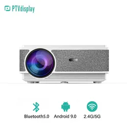Projecteurs PTVDISPLAY E460H Support de projecteur 1080P Android90 Bluetooth Full HD 4K Projecteur vidéo extérieur 3D Home Cinéma Beamer Smart TV J230221