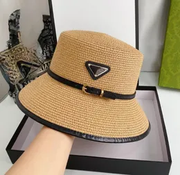 Womens Designer Triangle Letter Straw Hat Gentleman Cap Top Sun Hat Fashion Knitted Hat Cap For Men Woman Wide Brim Hats Summer Bucket Hats Beach Hats
