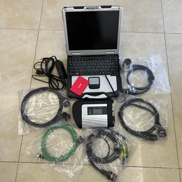 MB STAR C4 SD Connect Diagnostic Tools Xentry Full Set Laptop CF30 Touch Screen PC Scanner för bilar lastbilar 12v 24v redo att använda